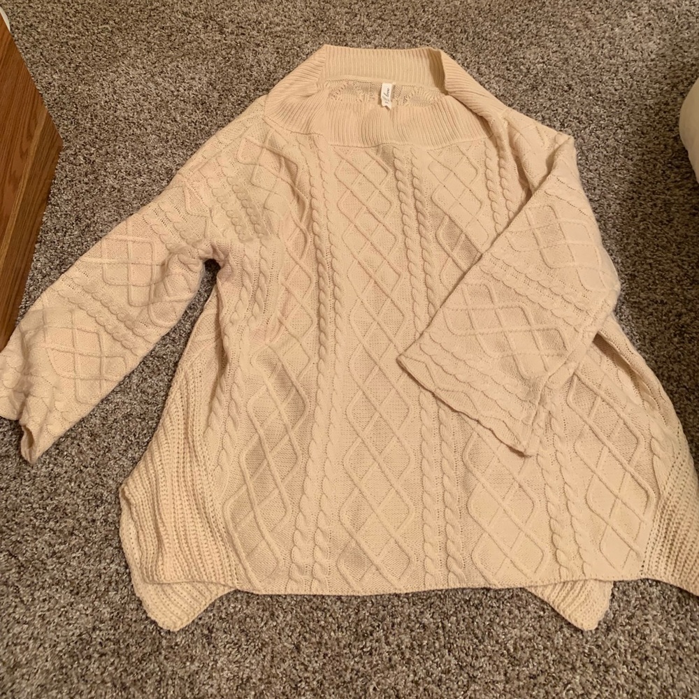 Cream off the shoulder sweater